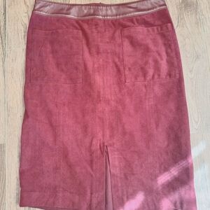 Chicos Suede Feel Burgundy Skirt